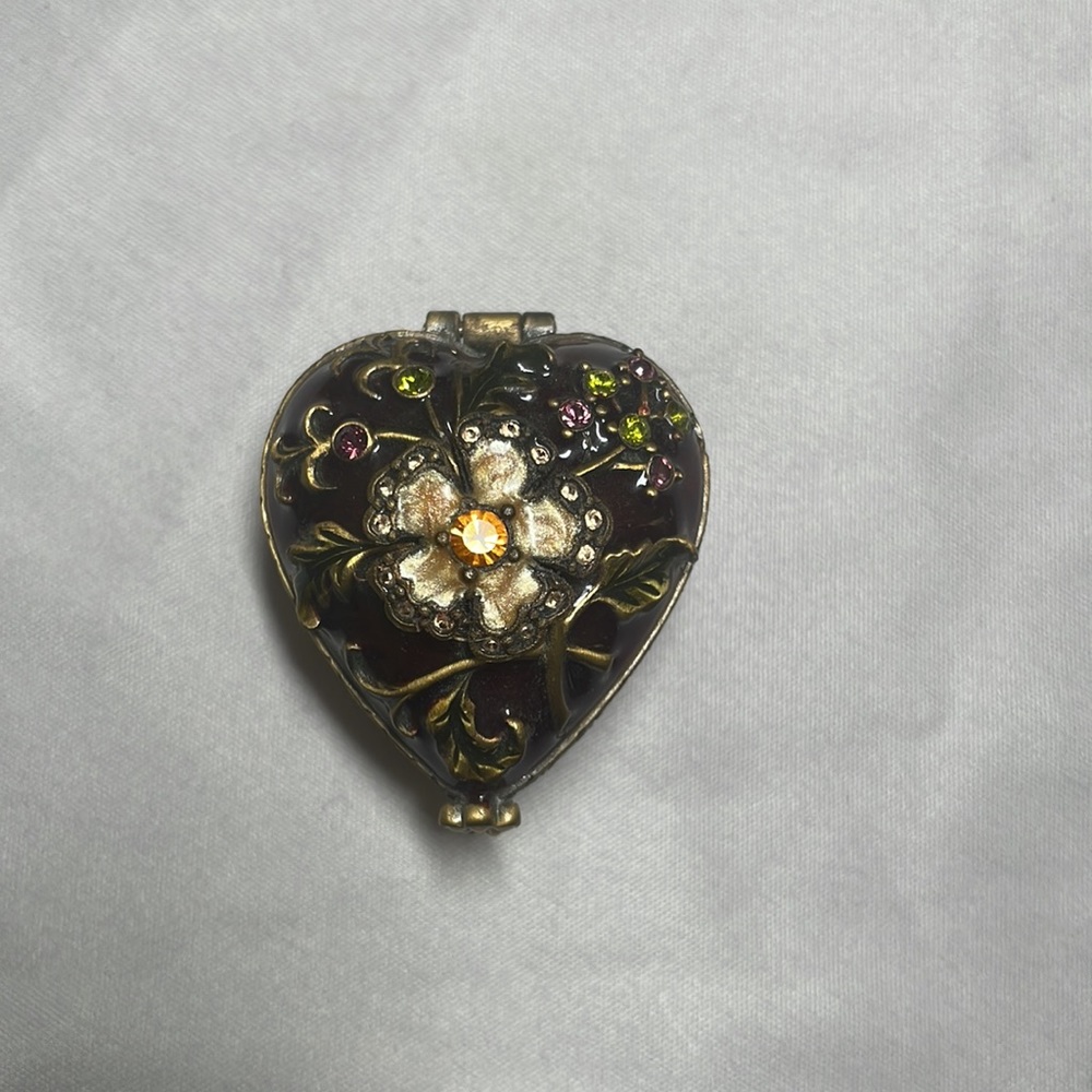 JAY STRONGWATER HEART TRINKET BOX W/SWAROVSKI CRYSTALS